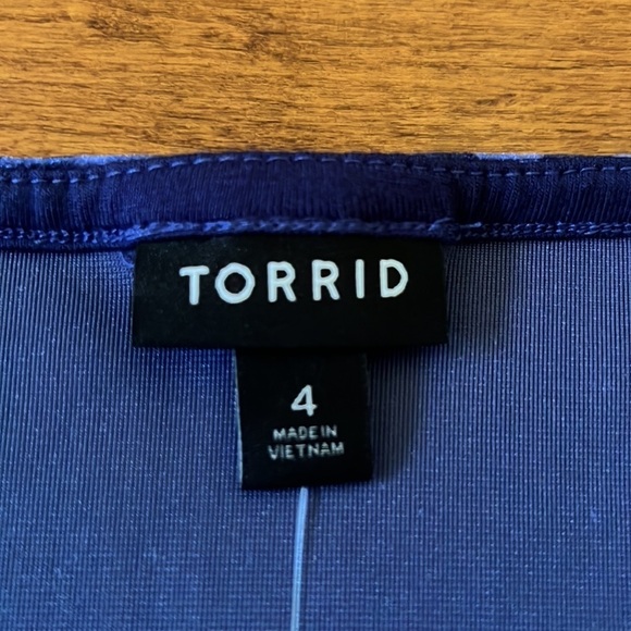 Torrid Blue Velvet Stretch V Neck Long Sleeve Bodysuit - Picture 10 of 12